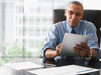 business man researching cyber threats